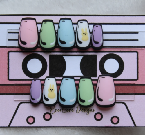 3D pop art easter nails from etsy